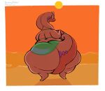  ambiguous_gender anthro barely_visible_breasts beach beachwear big_breasts big_butt bikini bottom_heavy breasts butt clothing generation_6_pokemon goodra hi_res huge_butt looking_at_viewer looking_back nintendo overweight overweight_ambiguous overweight_anthro pokemon pokemon_(species) pupils purple_pupils rear_view seaside shiny_pokemon slightly_chubby smokey_blokey solo sun sunset swimwear tail thick_thighs wide_hips 