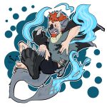  2023 absurd_res anthro anthro_transformation black_body black_pawpads black_scales blue_body blue_fur bottomwear clothing custom_species drackal facial_hair feet foot_focus fur fur_growth generation_4_pokemon goatee growth hair hi_res horn horn_growth human human_to_anthro hybrid kobold lost_in_chaos_scar magic male mammal mid_transformation neck_tuft nintendo open_mouth orange_eyes pawpads pokemon pokemon_(species) ra&#039;zim red_hair riolu ripping scales scaly_pawpads shirt shorts species_transformation squirrel_(lost_in_chaos) squirrel_(razim) tail tail_spines teeth topwear torn_clothing transformation tuft white_body white_skin wicked_whiskers wing_growth wings zgf_art 