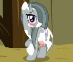  alternate_species badumsquish blush bovid bovine cattle cutie_mark female friendship_is_magic grey_body grey_hair hair hair_over_eye hasbro hi_res horn long_hair looking_at_viewer mammal marble_pie_(mlp) my_little_pony one_eye_obstructed purple_eyes solo teats udders 