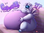  2022 4:3 anthro belly big_belly bloated bodily_fluids buckteeth common_hippopotamus disney ears_up female hand_on_stomach hippopotamid hoppopotamus_(the_wuzzles) hybrid hyper hyper_belly lagomorph leporid mammal nervous_sweat nude obese obese_anthro obese_female overweight overweight_anthro overweight_female paws rabbit scott_calico signature sitting solo sound_effects sweat sweatdrop teeth the_wuzzles wide_eyed wings worried worried_look 