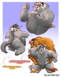  2023 anthro balls beast_(disney) beauty_and_the_beast belly big_belly brown_body brown_fur butt duo english_text fur genitals grey_body grey_fur hi_res male male/male maurice_(disney) monster moobs nipples overweight overweight_male penis text the_last_envoy 
