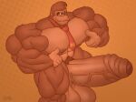  2023 anthro areola balls biceps big_balls big_muscles big_penis biped digital_media_(artwork) donkey_kong_(character) donkey_kong_(series) erection foreskin gabgbb genitals glans haplorhine hi_res huge_balls huge_muscles huge_penis hyper hyper_balls hyper_genitalia hyper_muscles hyper_penis male mammal monkey muscular nintendo nipples nude pecs penis primate quads simple_background smile solo thick_thighs triceps vein veiny_penis wide_hips 