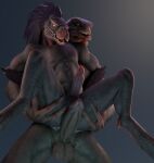  alien anthro big_dom_small_sub big_penis carrying_another carrying_partner carrying_position dominant duo genitals hair halo_(series) hi_res holding_both_legs humanoid imminent_anal imminent_sex kig-yar male male/male microsoft penis sangheili scalie size_difference small_penis t&#039;vaoan xbox_game_studios 