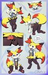  all_fours animal_genitalia animal_penis anus balls braixen butt cafe_(coffeefly) canine_genitalia canine_penis close-up clothing coffeefly english_text erection eyes_closed generation_6_pokemon genitals head_tilt hi_res male morning_wood nintendo panis pawpads penis penis_tip pokemon pokemon_(species) presenting presenting_hindquarters purple_eyes scarf sheath sitting sketch_page sleeping smile solo standing stretching text topwear vest waking_up 
