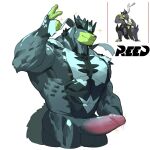  anthro bodily_fluids dripping erection game_freak generation_8_pokemon genital_fluids genitals hi_res leaking_precum legendary_pokemon male muscular muscular_male nintendo nude nude_male penis pokemon pokemon_(species) precum precum_drip reed_sp_626 solo sparkles urshifu 