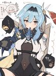  !? ... 3girls ^^^ amber_(genshin_impact) arms_behind_back black_gloves black_hairband blue_cape blue_hair blue_necktie blush breasts bright_pupils cape clothing_cutout eula_(genshin_impact) genshin_impact gloves hair_between_eyes hair_ornament hairband hand_blush high-waist_shorts highres jean_(genshin_impact) kyou_039 lifted_by_another long_sleeves looking_ahead medium_breasts medium_hair mouth_hold multiple_girls necktie necktie_in_mouth on_chair parted_bangs plus_sign restrained see-through_cutout shorts shoulder_cutout sidelocks simple_background sitting spoken_blush spoken_character spread_legs sweatdrop translation_request twitter_username vision_(genshin_impact) white_background white_pupils white_sleeves yellow_eyes 
