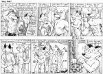 abs animal_genitalia anthro balls basketball canid canine canis casual_nudity cheetah closet_coon clothing colin_young comic communal_shower dialogue digital_media_(artwork) duo_focus english_text felid feline fox fully_sheathed genitals group humor infatuation leafdog locker locker_room male mammal monochrome muscular muscular_male mustelid nude otter penis penis_tip procyonid raccoon rick_mooney sheath shower text thought_bubble towel underwear undressing wolf 