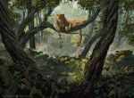  animal company_name forest greg_rutkowski highres magic:_the_gathering nature no_humans outdoors plant tiger tree vegetation watermark 