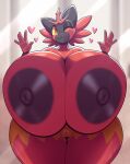  &lt;3 :3 against_surface anthro areola big_areola big_breasts big_nipples black_areola breasts cheek_tuft eyelashes face_on_screen facial_tuft felid feline female generation_7_pokemon genitals hand_on_glass hi_res huge_areola huge_breasts huge_nipples hyper hyper_breasts incineroar inside looking_at_viewer mammal nintendo nipples nude on_glass one_eye_closed pokemon pokemon_(species) presenting presenting_breasts pussy r-mk red_body red_eyes red_skin seductive solo thick_thighs tits_(lysergide) tuft wide_hips yellow_sclera 
