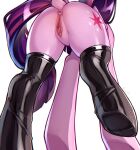 butt clothed clothed_feral clothing female feral friendship_is_magic genitals hasbro hi_res latex legwear minekoo2 my_little_pony solo stockings twilight_sparkle_(mlp) 