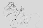  anthro belly coyotebbbusted eyewear glasses lifewonders live_a_hero male mammal monochrome navel nipples nude overweight procyonid raccoon sketch solo viscunam 