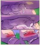  animal_genitalia balls bedroom_eyes blush colored comic fellatio generation_6_pokemon genitals goodra hi_res looking_pleasured male male/male narrowed_eyes nintendo oral penile pokemon pokemon_(species) purple_body seductive sex species_transformation transformation zoba_(artist) 