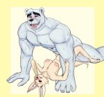  abdominal_bulge aggressive_retsuko ahegao anthro bangs bear big_breasts black_eyes black_nipples black_nose blush bodily_fluids breasts canid canine chest_tuft clenched_teeth cupcake2007 duo eyebrows female female_on_bottom fennec fenneko fox from_front_position fur hi_res looking_pleasured lying male male/female male_on_top mammal missionary_position muscular muscular_male nipples on_back on_bottom on_top penetration polar_bear saliva sanrio sex shirota simple_background size_difference tail tan_body tan_fur teeth tongue tongue_out tuft ursine vaginal vaginal_penetration white_body white_fur 