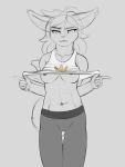  3:4 abs anthro athletic athletic_female basitin bottomwear breasts camel_toe clothed clothing clothing_lift female hi_res king_adelaide mammal nipples pants portrait seff shirt shirt_lift smile solo standing tank_top three-quarter_portrait topwear twokinds undressing webcomic yoga_pants 