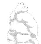  2023 anthro bear biped butt hi_res humanoid_hands kemono male mammal overweight overweight_male simple_background solo suishou0602 white_background 