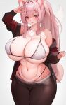  absurd_res anthro big_breasts bikini breast_squeeze breasts chest_tuft cleavage clothed clothing felid feline female fur hair hi_res huge_breasts kakuteki11029 kemono mammal open_mouth panties pink_body pink_fur ponytail slightly_chubby solo string_bikini swimwear tuft underwear 