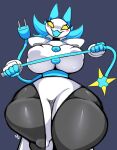  absurd_res anthro big_breasts breasts deltarune female hi_res huge_breasts kirbot12 machine nipple_outline robot solo tasque_manager thick_thighs undertale_(series) 