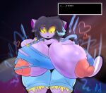  anthro areola big_areola big_breasts big_butt big_nipples breast_expansion breasts butt catty_(undertale) chubby_anthro chubby_female clothing dialogue_box domestic_cat expansion exposed_breasts felid feline felis female growth growth_sequence hi_res huge_breasts huge_butt hyper mammal mirukiblue nipple_outline nipples overalls overweight overweight_anthro overweight_female sequence sequence_(comic) slightly_chubby thick_thighs undertale undertale_(series) wardrobe_malfunction wide_hips 