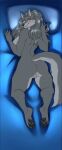  2023 4_toes 5_fingers abs absurd_res anthro anus athletic athletic_anthro athletic_female big_breasts black_nose black_pawpads blue_eyes blush braided_hair breasts butt canid canine canis claws dakimakura_design digital_media_(artwork) feet female finger_claws fingers fur genitals grey_body grey_fur grey_hair hair hi_res hindpaw humanoid_hands lady_red_(wolfpack67) long_hair looking_at_viewer looking_back looking_back_at_viewer lying mammal navel nude on_front pawpads paws pussy shapeshifterprincess side_boob smile solo teeth toe_claws toes wolf wolfpack67 
