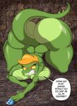  absurd_res angry anthro areola bent_over big_breasts big_butt breasts butt clenched_teeth cross-popping_vein diamond_(gem) english_text exclamation_point female gem green_areola green_body hair hi_res huge_butt huge_thighs kneeling lira_(joaoppereiraus) lizard mrxrickyx non-mammal_breasts nude orange_hair red_eyes reptile scalie solo speech_bubble teeth text thick_thighs yellow_sclera 