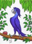  2014 avian avian_feet bird blue_macaw blue_sky_studios branch goldy-gry leaf looking_at_viewer male rio_(series) roberto_(rio) solo standing 