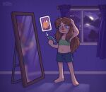  animal_crossing evening female hair hi_res human inside keffotin long_hair mammal mirror moon night nintendo solo villager_(animal_crossing) 