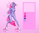  2015 akrolayn anthro breasts bubble_gum digital_media_(artwork) digitigrade equid equine featureless_breasts female full-length_portrait fur genitals geodis gradient_background hair hasbro hooves horn humanoid_hands magenta_hair magenta_markings magenta_tail mammal model_sheet multicolored_body multicolored_fur multicolored_hair multicolored_horn my_little_pony navel nude pink_background pink_hair portrait purple_body purple_eyes purple_fur pussy simple_background slim small_breasts solo spots spotted_body standing two_tone_hair two_tone_horn unavailable_at_source unicorn white_body white_ears white_fur 
