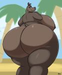  absurd_res anthro areola bedroom_eyes big_breasts big_butt black_areola black_eyes black_nipples breasts butt common_hippopotamus dreamworks english_text female gloria_the_hippopotamus grey_body hi_res hippopotamid huge_breasts huge_butt huge_hips huge_thighs ll-ss looking_at_viewer looking_back madagascar_(series) mammal narrowed_eyes nide nipples seductive side_boob smile solo text thick_thighs wide_hips 