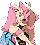  absurd_res anthro big_breasts breast_squish breasts brown_body brown_fur butt carrying_another carrying_partner clothing duo female female/female fur generation_3_pokemon generation_4_pokemon hair happy hi_res holding_character holding_partner huge_breasts i_am_kat95 lagomorph legwear lopunny mammal mega_evolution mega_lopunny milotic nintendo pink_body pink_fur pokemon pokemon_(species) serpentine shiny_pokemon simple_background smile solo squish tan_body tan_skin thick_thighs torn_clothing torn_legwear 