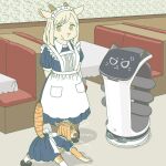  ambiguous_gender angry anthro bovid caprine clothed clothing cross-popping_vein domestic_cat ekaki510 felid feline felis female goat group hissing horizontal_pupils horn kerfus machine maid_uniform mammal pudu_robotics pupils restaurant robot trio uniform 