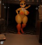  &lt;3 &lt;3_eyes 2023 3_toes 3d_(artwork) 5_fingers animatronic anthro areola avian big_breasts bird blush blush_stickers breasts checkered_floor chicken digital_media_(artwork) feet female feversfm fingers five_nights_at_freddy&#039;s five_nights_at_freddy&#039;s_2 galliform gallus_(genus) genitals hi_res looking_at_viewer machine navel nipples orange_areola orange_body orange_nipples phasianid pussy robot scottgames solo toes toy_chica_(fnaf) yellow_body 