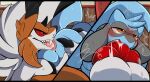  69_position anal anthro anthro_on_anthro anus balls big_balls big_knot big_penis blue_body blue_fur blush butt butt_grab claws deep_rimming duo dusk_lycanroc erection fangs fellatio fur generation_4_pokemon generation_7_pokemon genitals hair hand_on_butt hi_res knot luuriolu lycanroc male male/male nintendo oral penile penis penis_in_mouth pokemon pokemon_(species) red_eyes rimming riolu sex teeth white_hair 