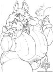  anthro beard big_butt body_hair breasts bulge butt cleavage clothed clothing elder eric_dream_everyotherheart facial_hair happy_trail hi_res lagomorph leporid lips male mammal mustache old overweight power rabbit slightly_chubby solo thick_bottom_lip tight_clothing 