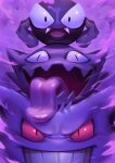  colored_sclera fangs gastly gengar ghost haunter max_grecke no_humans open_mouth pokemon pokemon_(creature) pokemon_(game) red_sclera slit_pupils teeth tongue tongue_out 