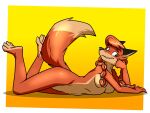  anthro big_tail canid canine convenient_censorship feet female fluffy fluffy_tail fox freckles freckles_on_butt freckles_on_face hi_res hindpaw humanoid legs_up mammal multicolored_body nervous patricia_mac_sionnach paws pigtails ryofox630 shy skinny smile smiling_at_viewer smirk smirking_at_viewer soles solo solo_focus tail toes two_tone_body two_tone_foot two_tone_tail 