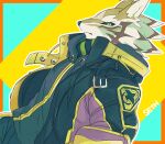  black_sclera brown_body brown_fur canid canine canis clothed clothing fur green_eyes hi_res hoodie izm_rm7 jackal jacket lifewonders looking_at_viewer male mammal multicolored_body multicolored_fur seth_(tas) solo striped_body striped_fur stripes tokyo_afterschool_summoners topwear white_body white_fur 