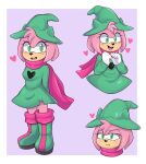  &lt;3 2023 amy_rose anthro artkett1412 boots breasts clothing cosplay crossover crossover_cosplay deltarune eulipotyphlan eyelashes female footwear gloves green_eyes hair hands_behind_back handwear hat headgear headwear hedgehog hi_res looking_at_viewer mammal open_mouth open_smile pink_hair pink_scarf ralsei scarf sega short_hair smile solo sonic_the_hedgehog_(series) undertale_(series) 