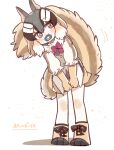  1girl absurdres animal_ears boots bow bowtie brown_eyes brown_hair chipmunk_ears chipmunk_girl chipmunk_tail extra_ears gloves highres kanmoku-san kemono_friends kemono_friends_3 looking_at_viewer pacifier pantyhose shirt short_hair shorts siberian_chipmunk_(kemono_friends) simple_background solo tail vest 