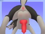  animal_genitalia animal_penis anus backsack balls butt canid canine canine_genitalia canine_penis canis digital_media_(artwork) erection feral genitals hair hi_res knot link_(wolf_form) looking_at_viewer male mammal nintendo open_mouth penis presenting presenting_hindquarters sheath simple_background smile solo tail teeth the_legend_of_zelda tongue twilight_princess varium wolf 