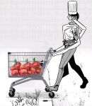  anonymous_artist apple chainsaw_man chef_hat chef_uniform clothed clothing comic female food fruit fully_clothed hat headgear headwear humanoid manga plant simple_background solo walking white_background 