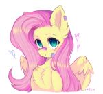  &lt;3 band-aid bandage chest_tuft digital_media_(artwork) equid equine eyebrows feathers female feral fluttershy_(mlp) friendship_is_magic fur green_eyes hair hasbro ler4ikgroup long_hair mammal my_little_pony pegasus pink_hair signature simple_background smile tuft white_background wings yellow_body yellow_feathers yellow_fur 