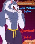  90s_decade abs anthro arcade armpit_hair barazoku black_gums black_nipples blue_body blue_fur body_hair bottomwear butt canid canine canis capcom claws clothing darkstalkers defeated depictionexpress dialogue duo english_text finger_on_lip fur gradient_background gradient_text hi_res human jon_talbain karate_belt karate_outfit looking_at_viewer male male/male mammal muscular muscular_anthro muscular_male nipples pants pants_only pattern_background pink_body pink_fur presenting presenting_hindquarters sharp_claws shirtless_male simple_background talking_to_viewer text torn_bottomwear torn_clothing torn_pants video_game_reference were werecanid werecanine werewolf whiskers white_body white_fur wolf 