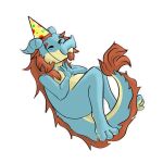  celebration clothing dagda dragon fungimagi hat headgear headwear hi_res invalid_tag male party party_hat sfw sticker 