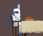  absol anthro chicken_meat doc002 female food furniture generation_3_pokemon male meat muscular muscular_female nameless_character nintendo pokemon pokemon_(species) sitting solo table 