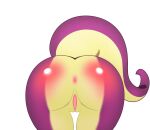  anthro anus bat blush body_blush butt_blush dragon female genitals hybrid lepa mammal narrikatti purple_body purple_skin pussy solo tail yellow_body yellow_skin 