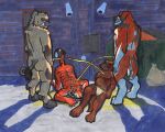  2023 5:4 absurd_res alley anthro ass_up athletic bodily_fluids brown_body brown_fur canid canine canis clothing cloven_hooves domestic_dog dominant dominant_male dumpster felid foursome fur genital_fluids group group_sex hi_res hooves licking looking_at_viewer lying male male/male mammal marker_(artwork) molosser mottled mottled_body mottled_fur mountain_dog mustelid night orange_body orange_fur otter pantherine paws peeing pig_nose public saint_bernard scatological_(artist) security_camera sex slightly_chubby spots spotted_body spotted_fur striped_body striped_fur stripes submissive submissive_male suid suina sus_(pig) tiger tongue tongue_out traditional_media_(artwork) trash tusks underwear urine urine_pool urine_stain urine_stream watersports whiskers wild_boar 