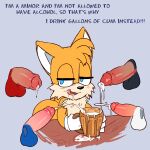  anthro balls bodily_fluids canid canine cum cum_in_a_cup cum_in_mouth cum_inside disembodied_penis drinking drinking_cum fox genital_fluids genitals hi_res humanoid_genitalia humanoid_penis knuckles_the_echidna male male/male mammal miles_prower momma penis sega shadow_the_hedgehog silver_the_hedgehog sonic_the_hedgehog sonic_the_hedgehog_(series) young 