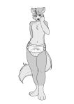  absurd_res animal_humanoid anthro canid canid_humanoid canine canine_humanoid canis clothed clothing diaper fan_character greyscale hi_res humanoid male mammal mammal_humanoid monochrome natt333 signature solo wearing_diaper wolf wolf_humanoid 
