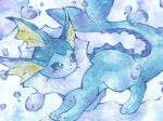  air_bubble bubble commentary_request looking_to_the_side no_humans pokemon pokemon_(creature) rai_(rai_kw) solo vaporeon 