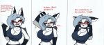  anthro big_breasts blush breasts canid canid_demon choker cleavage clothed clothing comic demon english_text female hellhound helluva_boss hi_res jewelry loona_(helluva_boss) mammal necklace pace-maker shirt solo tank_top text topwear 